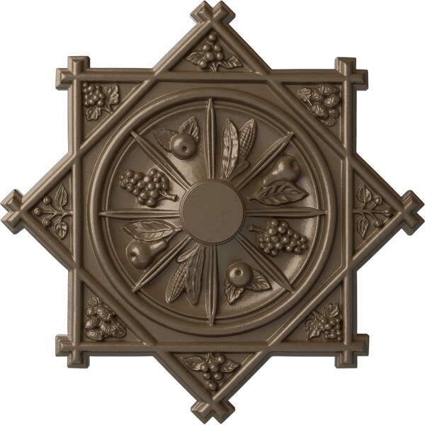 Ekena Millwork Antilles Ceiling Medallion (Fits Canopies up to 6"), Hand-Painted Warm Silver, 38 1/4"OD x 1 1/2"P CM38ANWSS - main